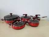  Bộ nồi 5 chiếc Nissei HAS12PSC màu đỏ 
