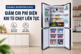 Tủ lạnh Multidoor 4 cánh Funiki 503 Lít HR M8503TB Double Inverter, cánh thép, màu đen 