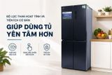 Tủ lạnh Multidoor 4 cánh Funiki 503 Lít HR M8503TB Double Inverter, cánh thép, màu đen 