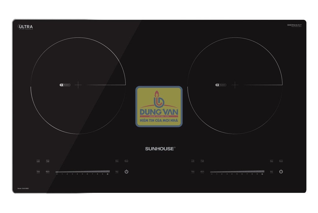 Bếp từ đôi Sunhouse SHB-588DI, (2000W + 2000W), KT cắt đá 655 x 365 mm, China chính hãng Dũng Vân Quảng Ninh