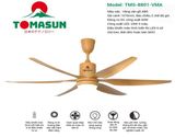  Quạt Trần đèn Tomasun TMS-8801-VMA, 6 cánh, sải cánh 1670mm, có khiển, đảo chiều 2 chế độ gió, màu vàng vân gỗ, PRC 
