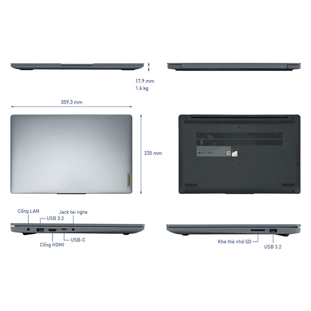 Laptop Lenovo IdeaPad Slim 3 15ABR8 - 82XM00MDVN (Ryzen 5 5625U/ Onboard graphics/ 16GB/ 512GB/ Windows 11)