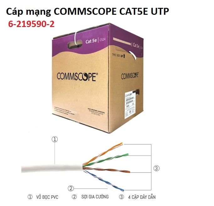 Cuộn cáp mạng Commscope/AMP CAT5E 6-219590 (305m/cuộn)