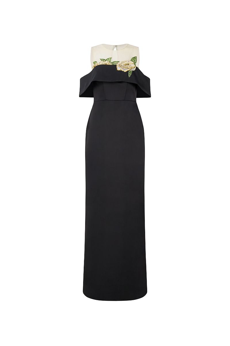  Off-Shoulder Black Gown 