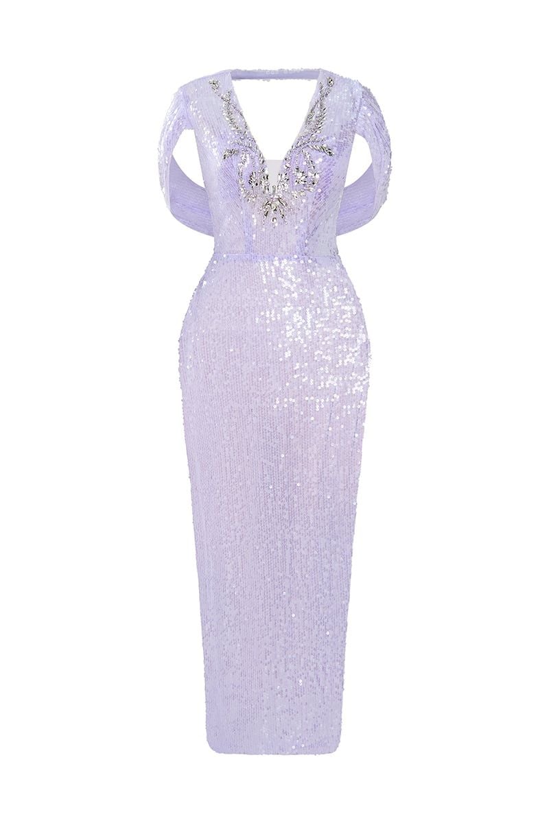  Isolde Sequin Dress with cape 
