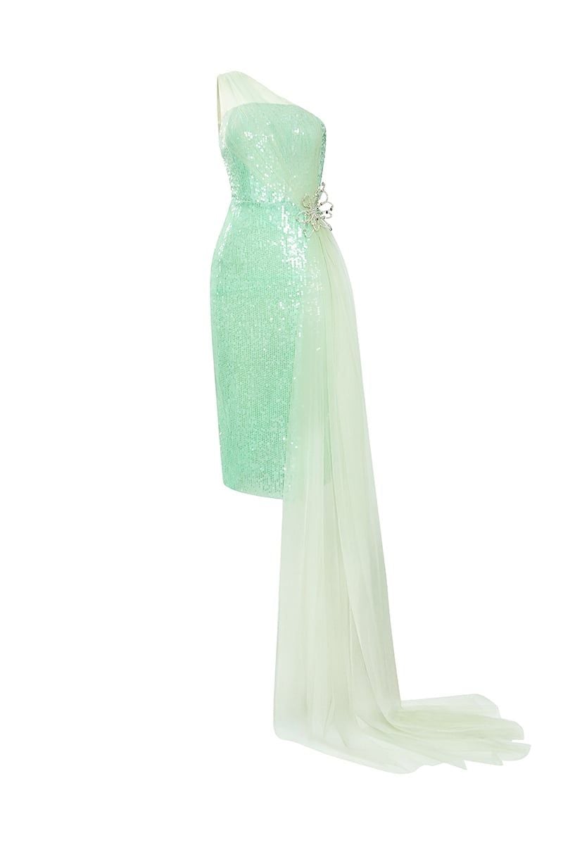  Aurora One-Shoulder Sequin Dress 