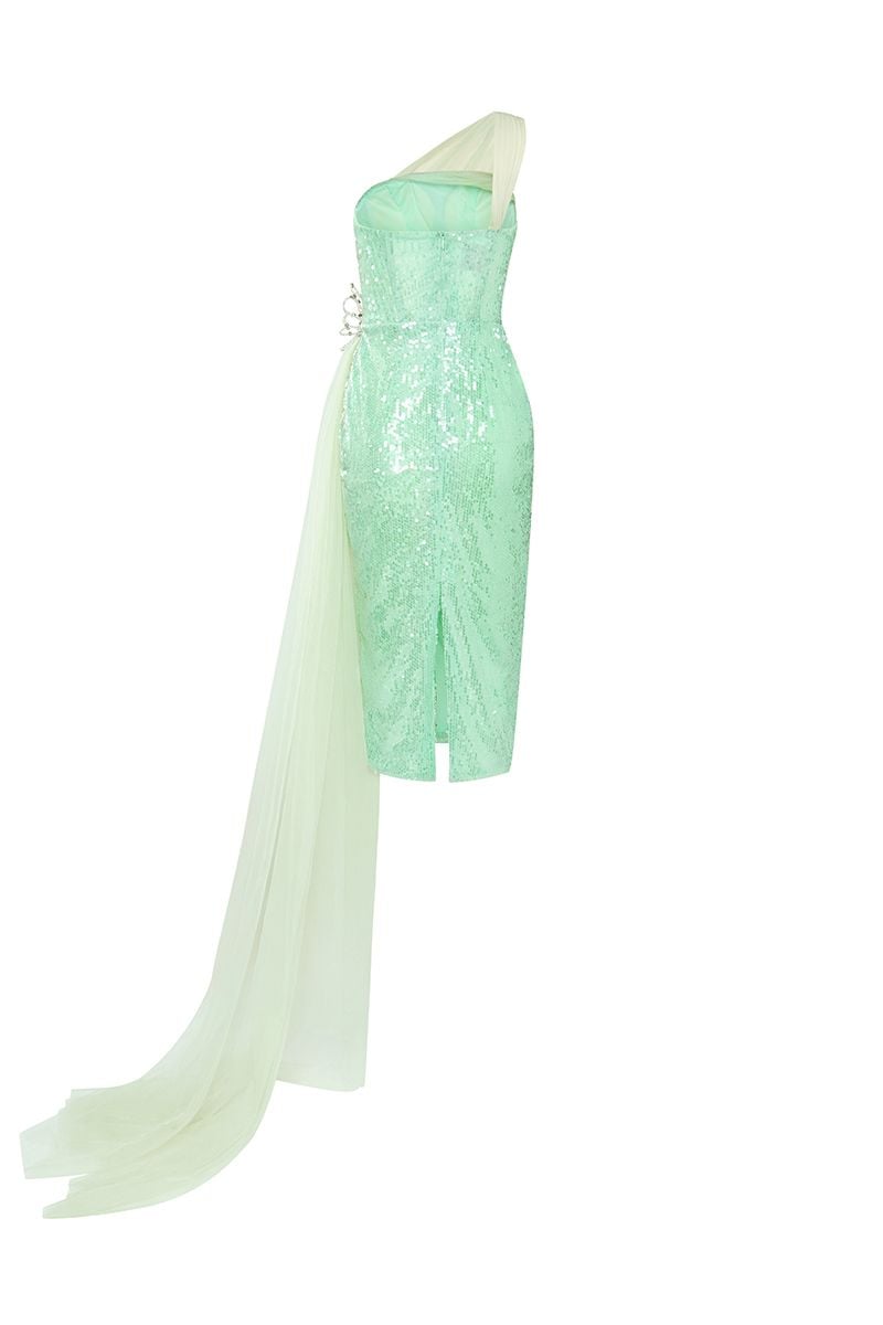  Aurora One-Shoulder Sequin Dress 