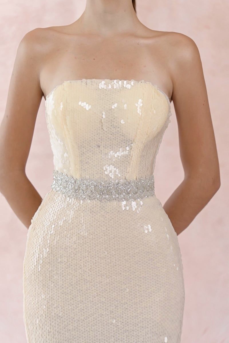  Crystal Beltly Sequin Dress 