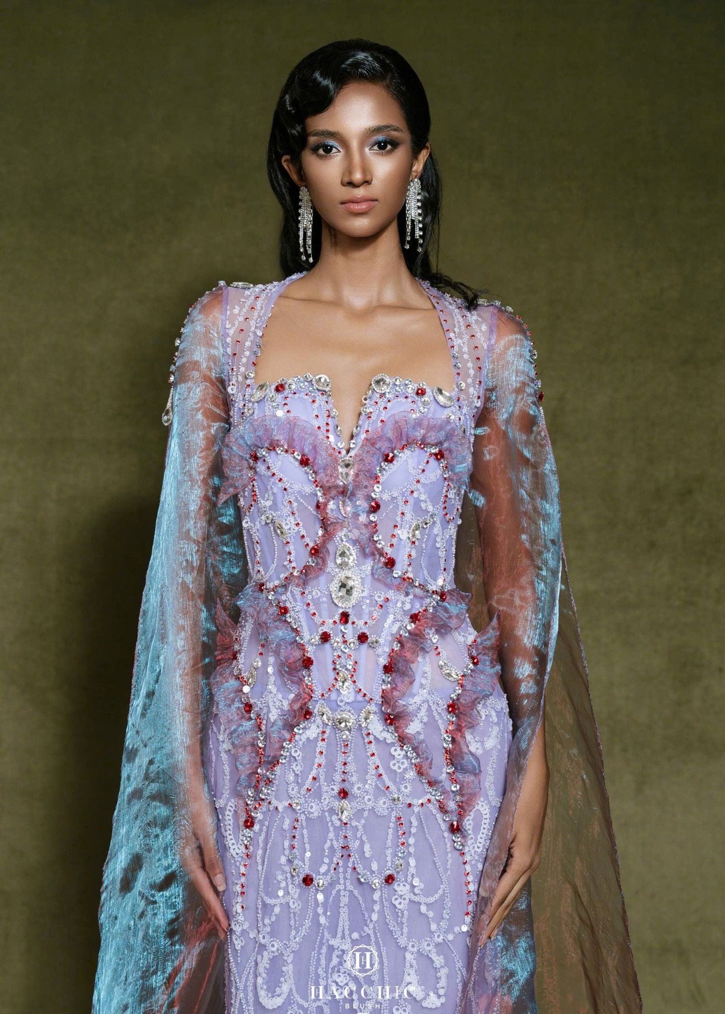  Embroidery Purple Gown 