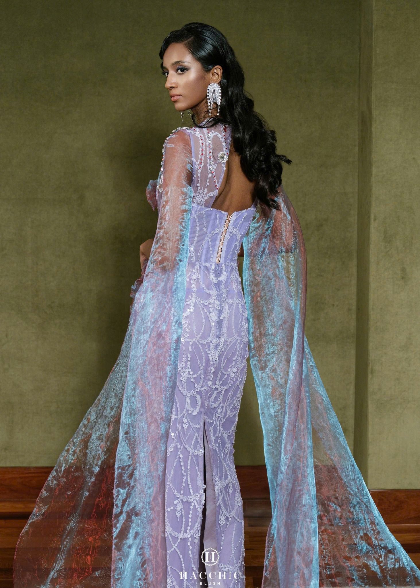  Embroidery Purple Gown 