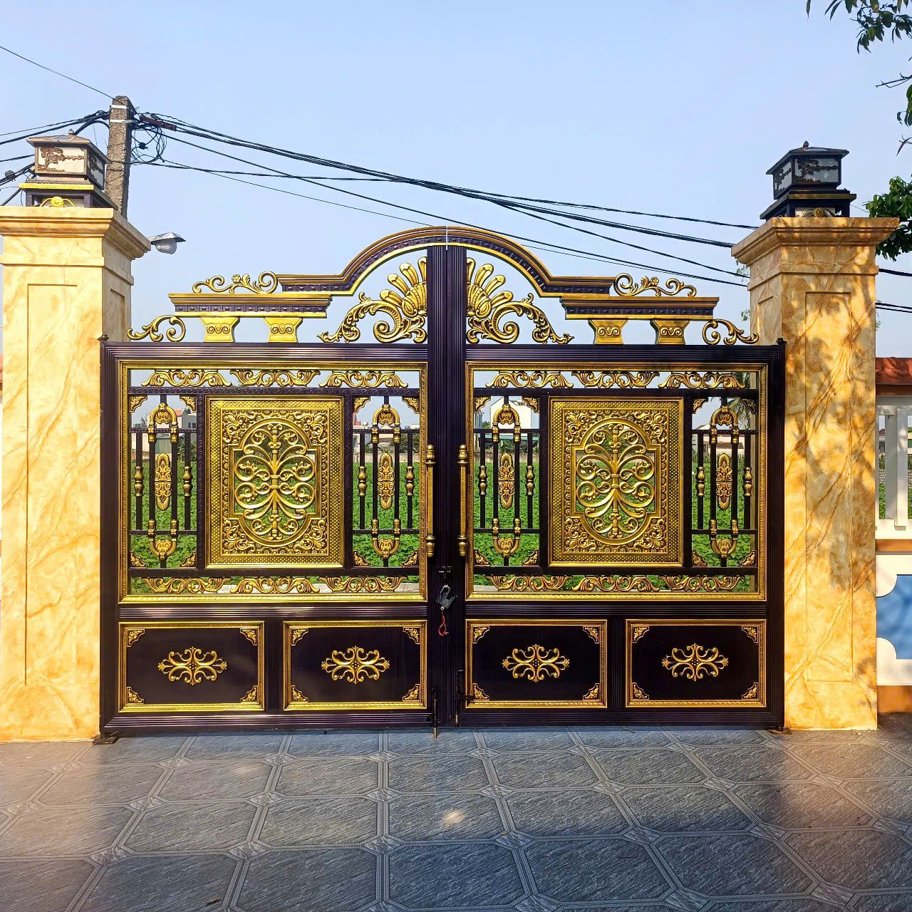  Cổng Inox Sơn Nung 