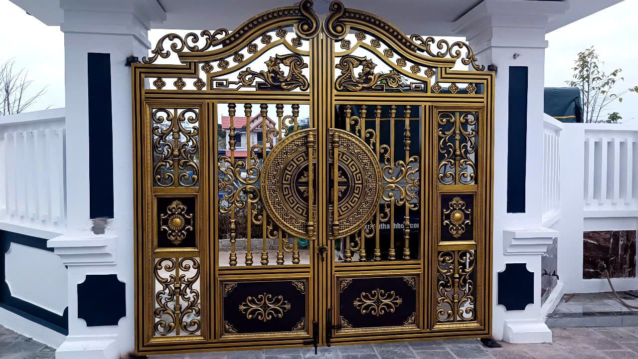  Cổng Inox Sơn Nung 