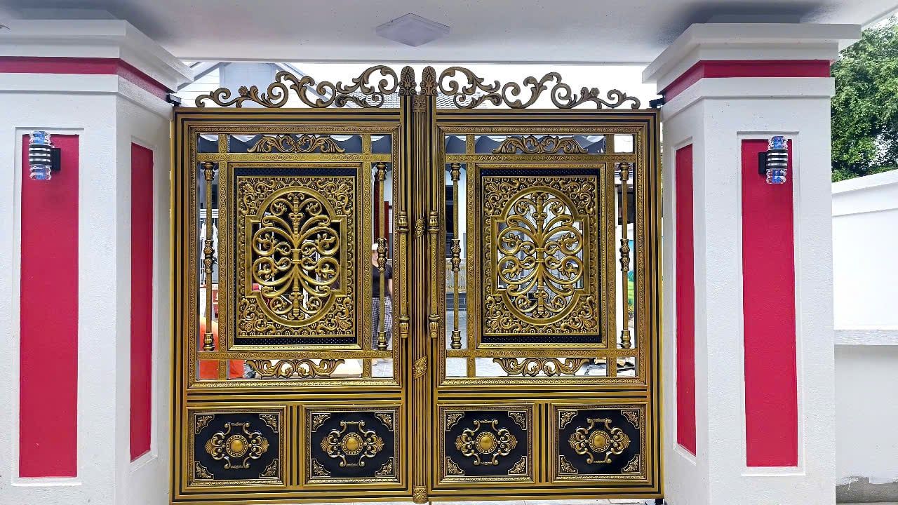  Cổng Inox Sơn Nung 