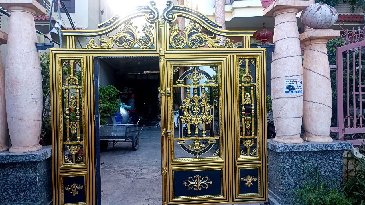  Cổng Inox Sơn Nung 