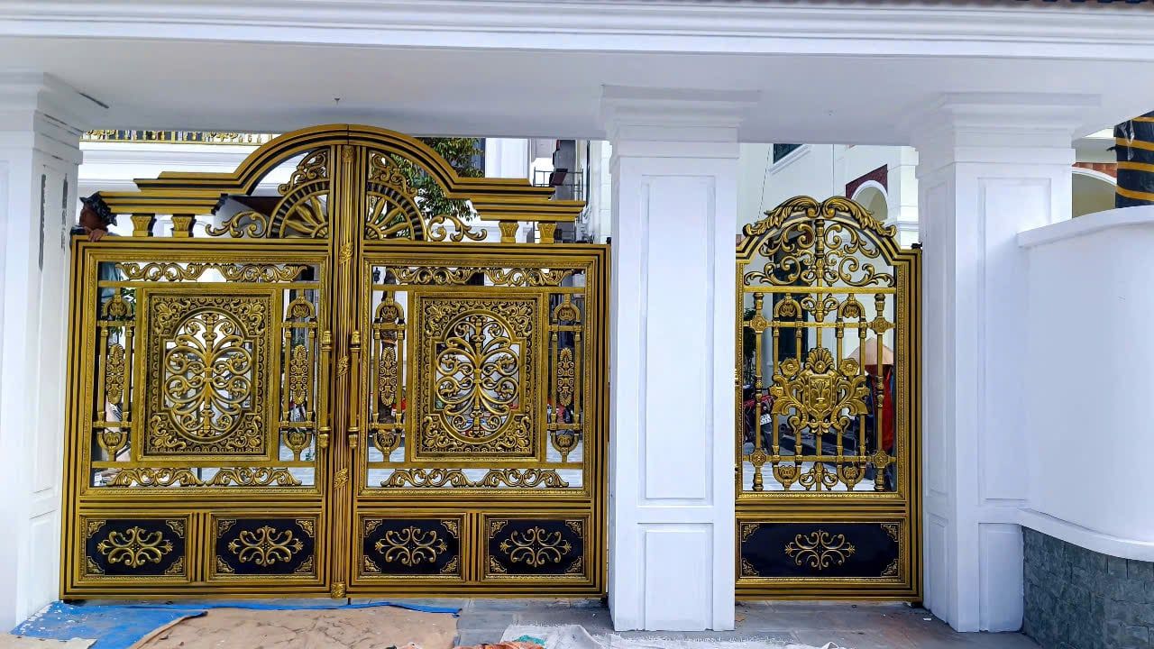  Cổng Inox Sơn Nung 