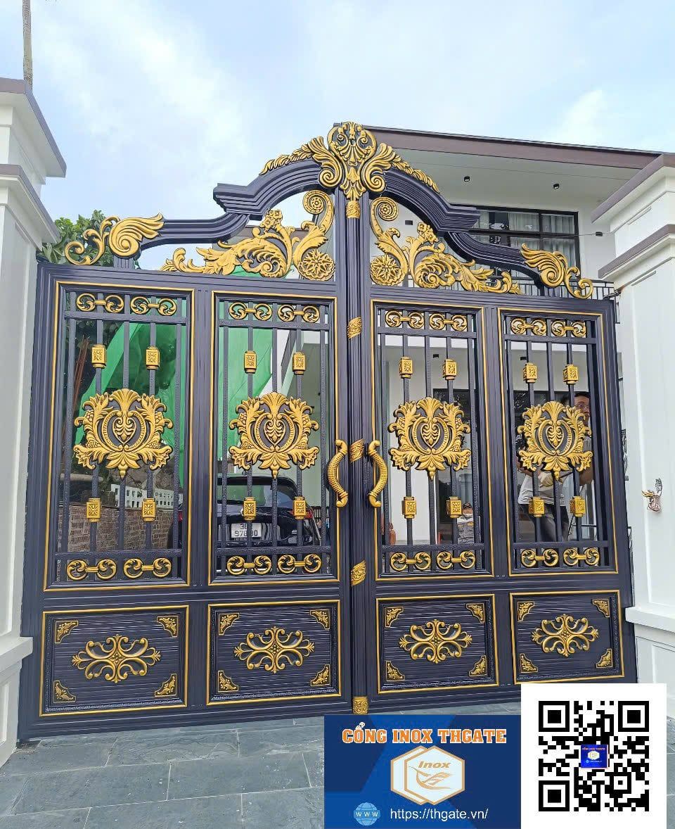  Cổng Inox Sơn Nung 
