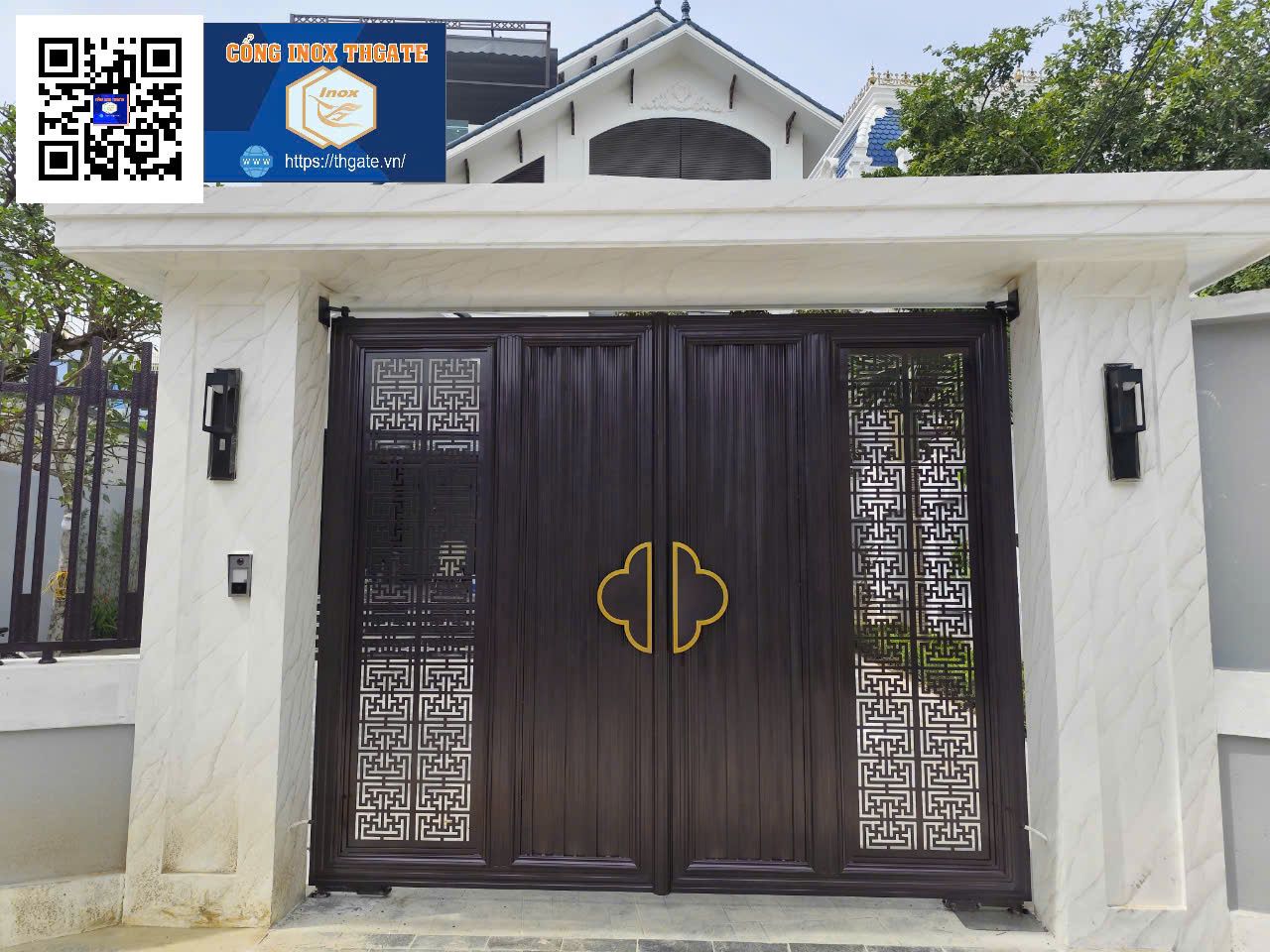  Cổng Inox Sơn Nung 