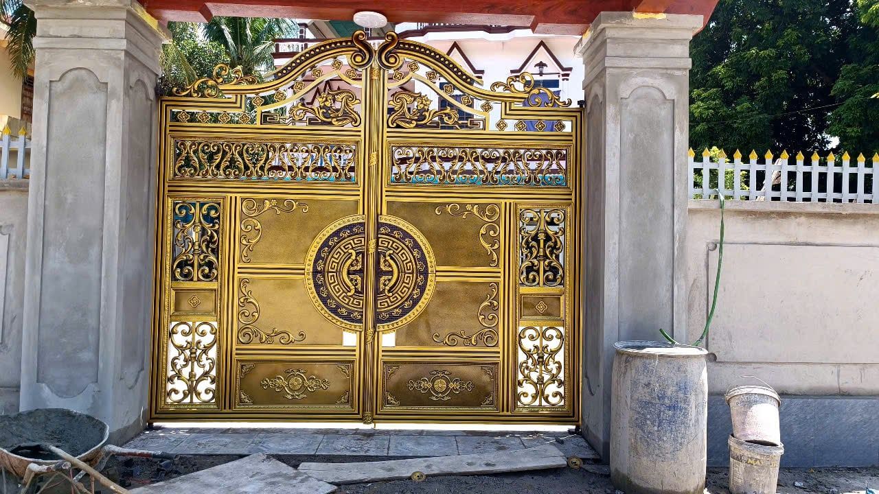 Cổng Inox Sơn Nung 