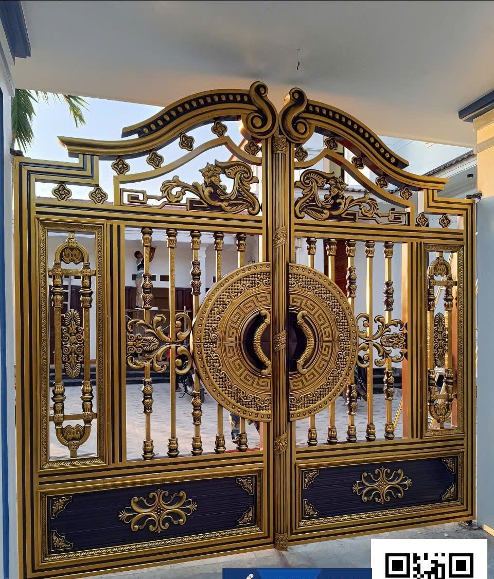  Cổng Inox Sơn Nung 