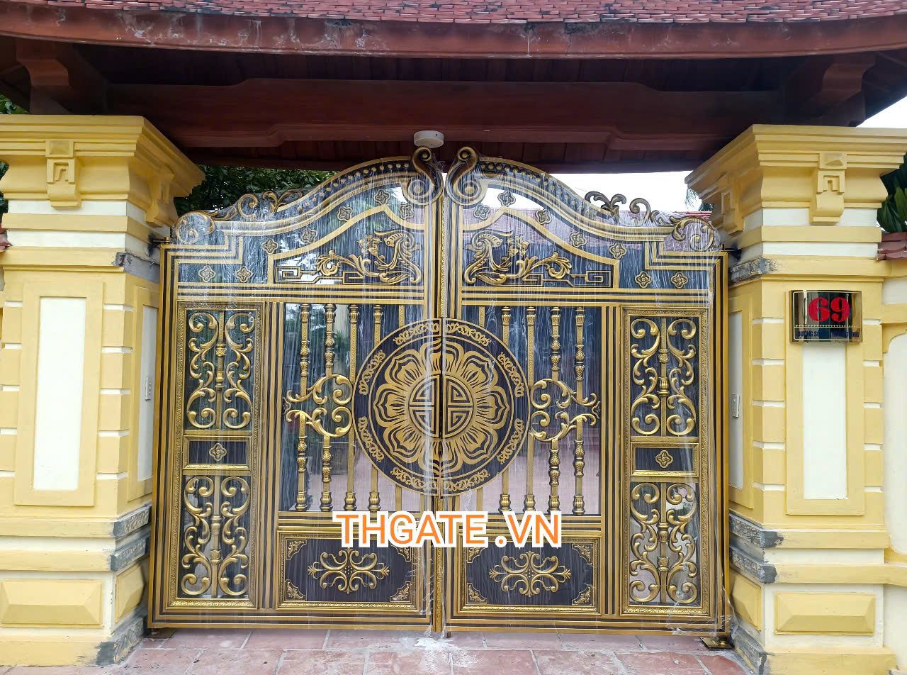  Cổng Inox Sơn Nung 