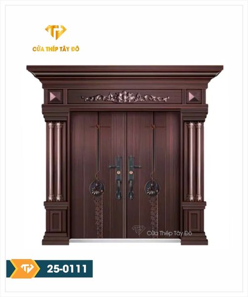  Báo cửa thép vân gỗ 25-0111 