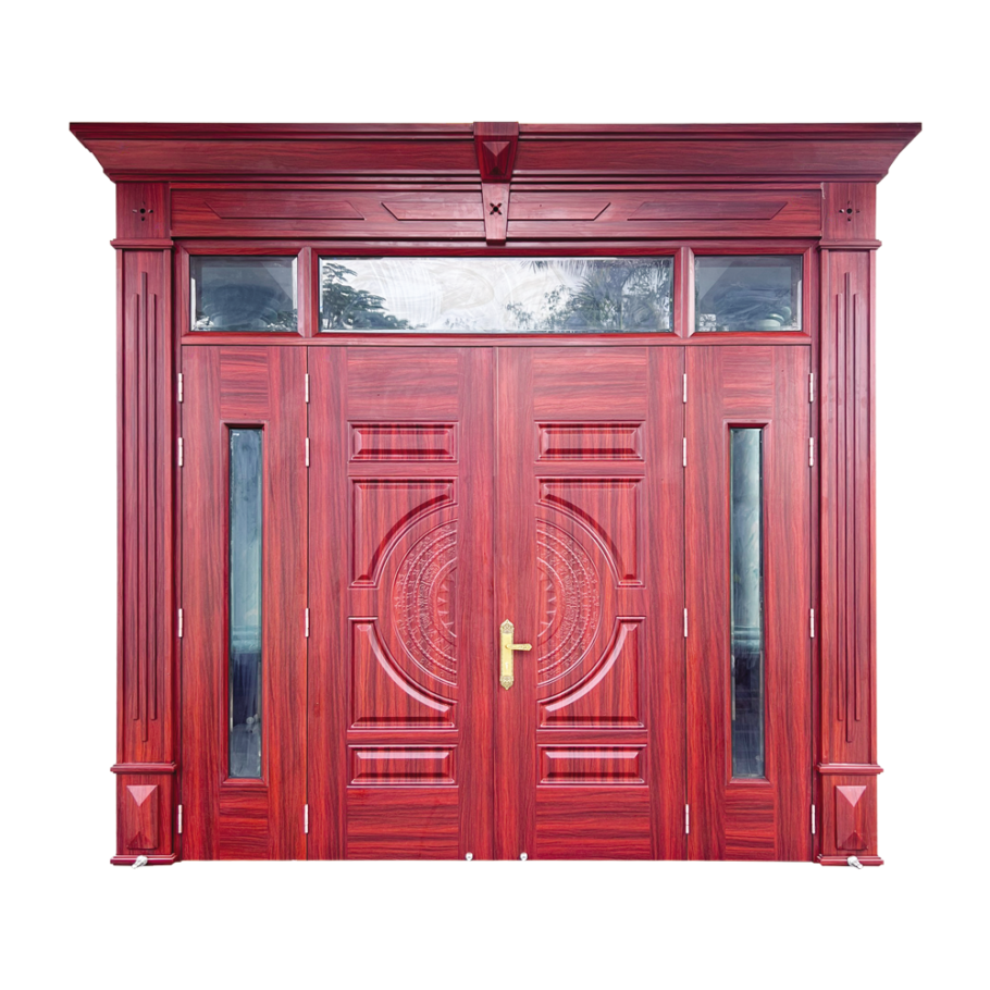  Cửa thép vân gỗ 4 cánh lệch A41-K.H3-K 