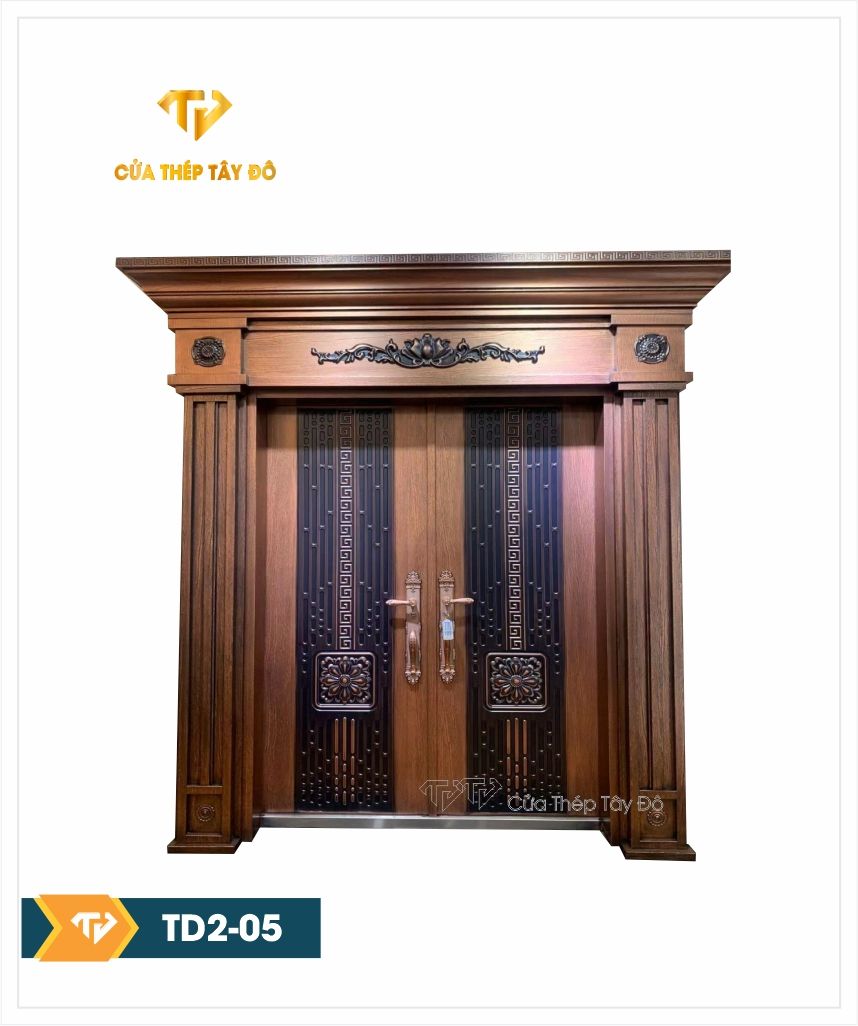  Cửa thép 2 cánh đẹp TD2-05 
