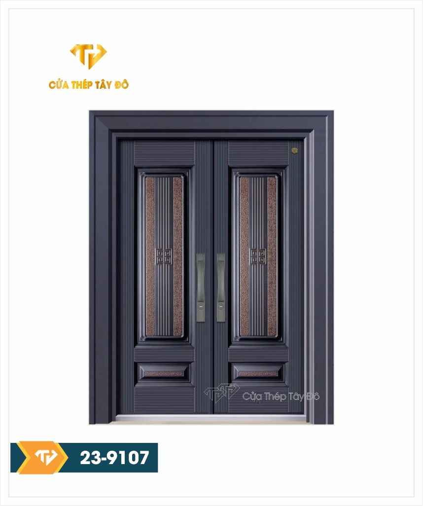  Cửa thép 2 cánh đẹp 23-9107 