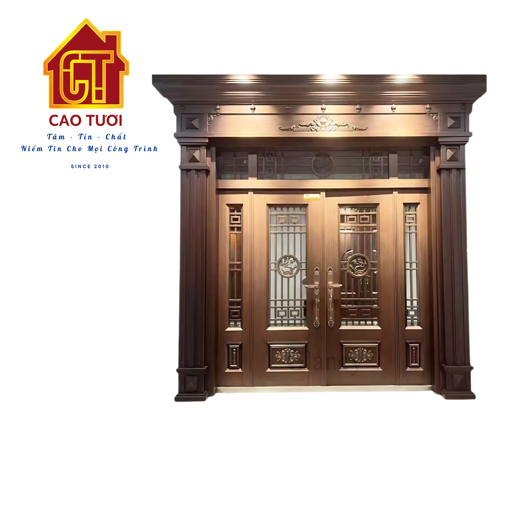 Cửa thép biệt thự cánh kính TD4-15 