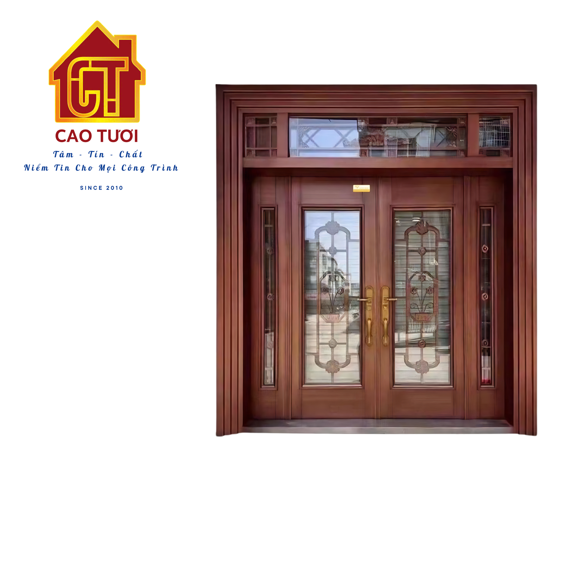  Cửa thép biệt thự cánh kính TD4-14 