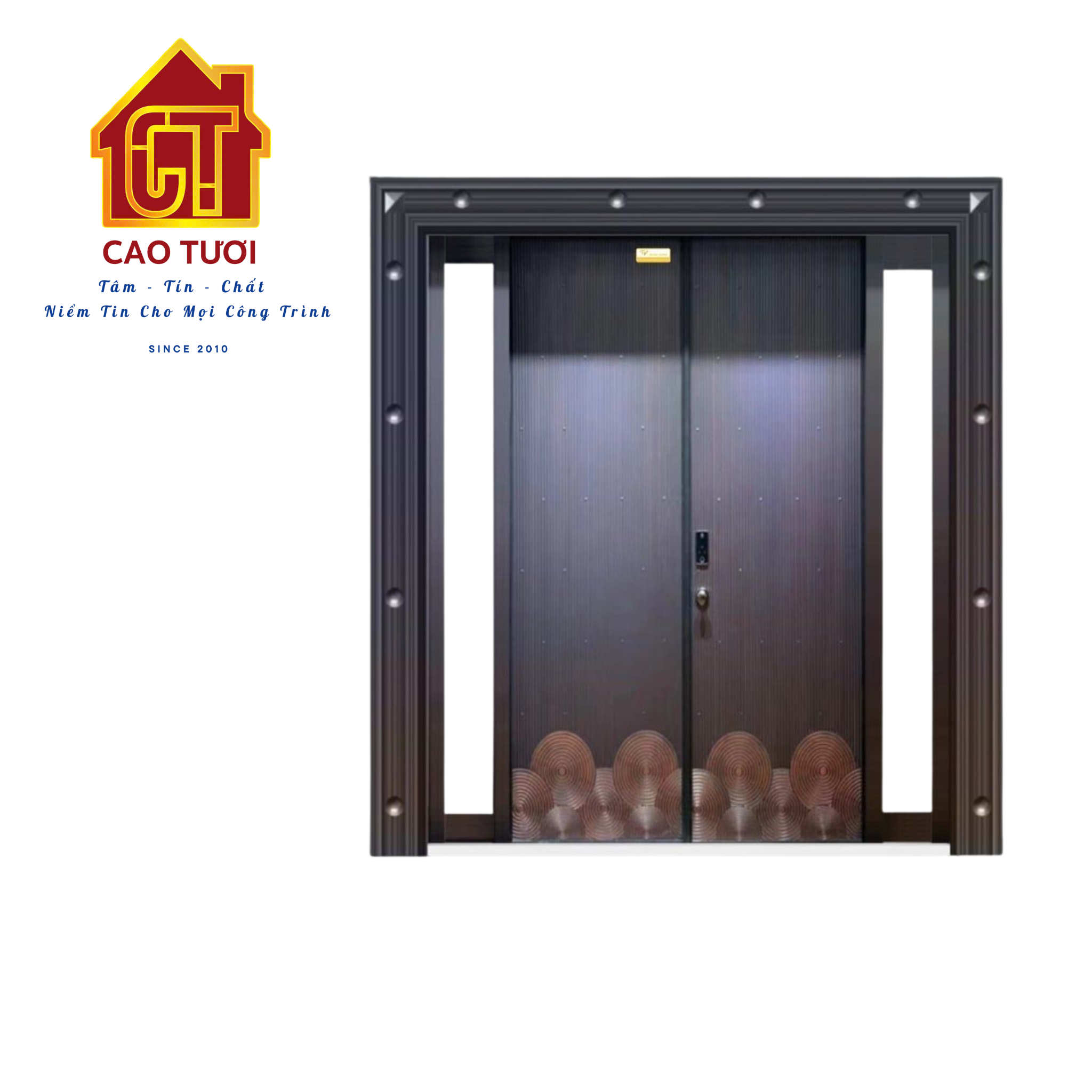  Cửa thép biệt thự cánh kính TD4-05 