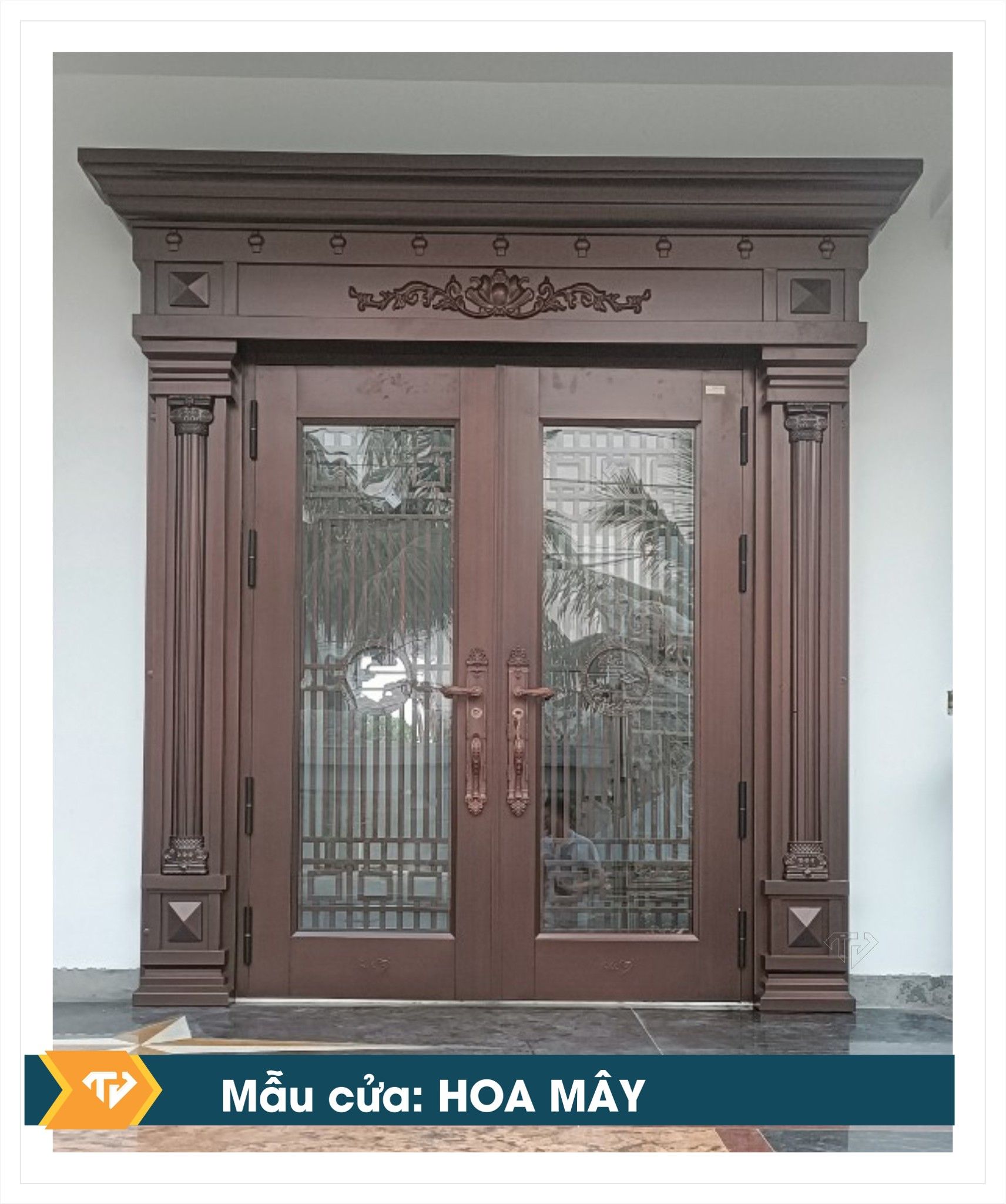  Cửa 2 cánh kính “HOA MÂY” 