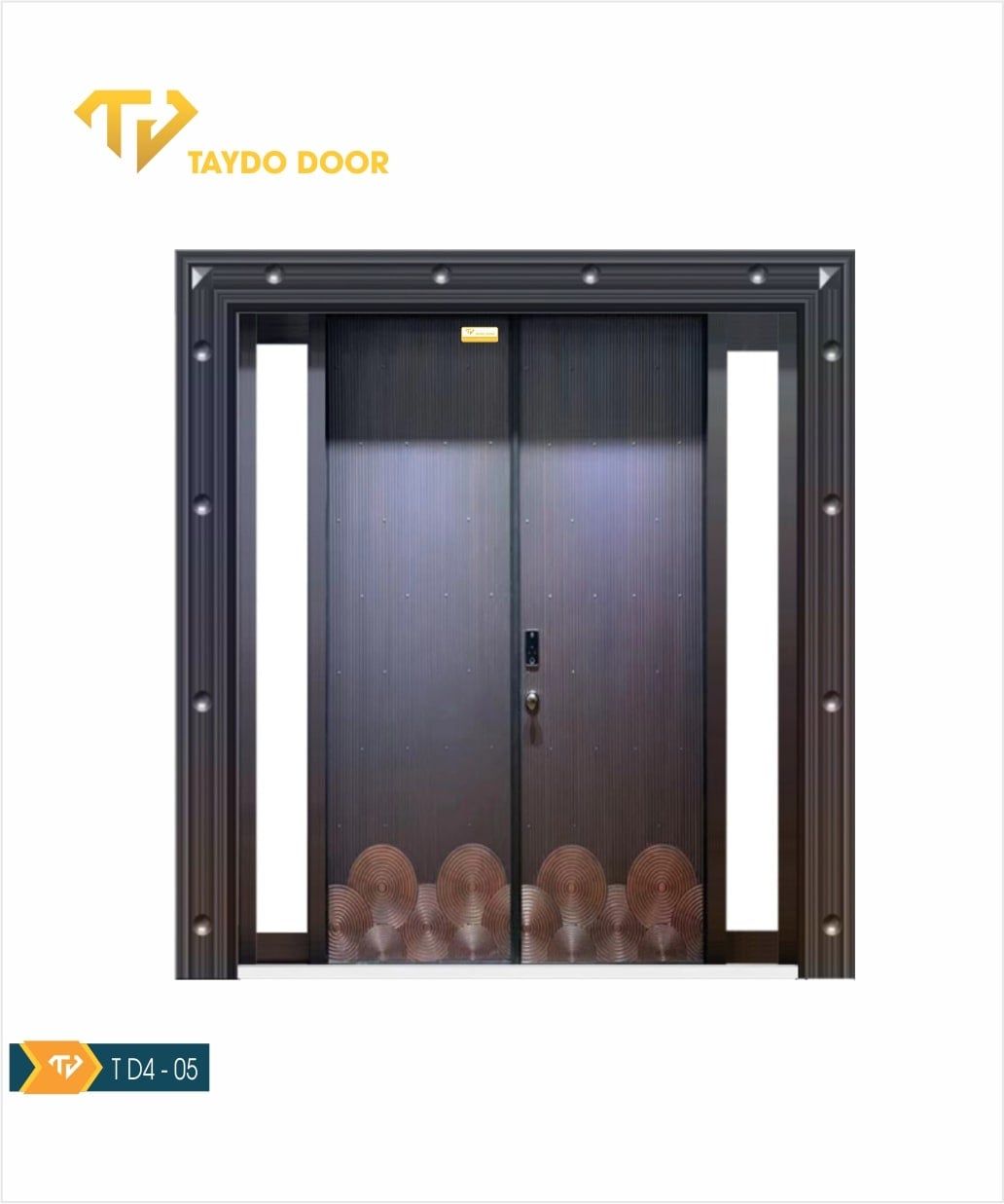  Cửa thép biệt thự cánh kính TD4-05 