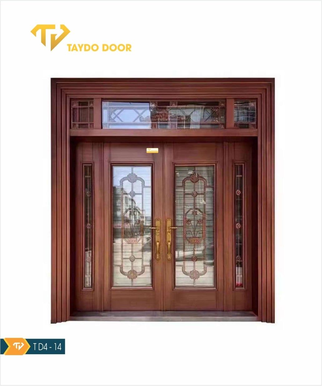  Cửa thép biệt thự cánh kính TD4-14 