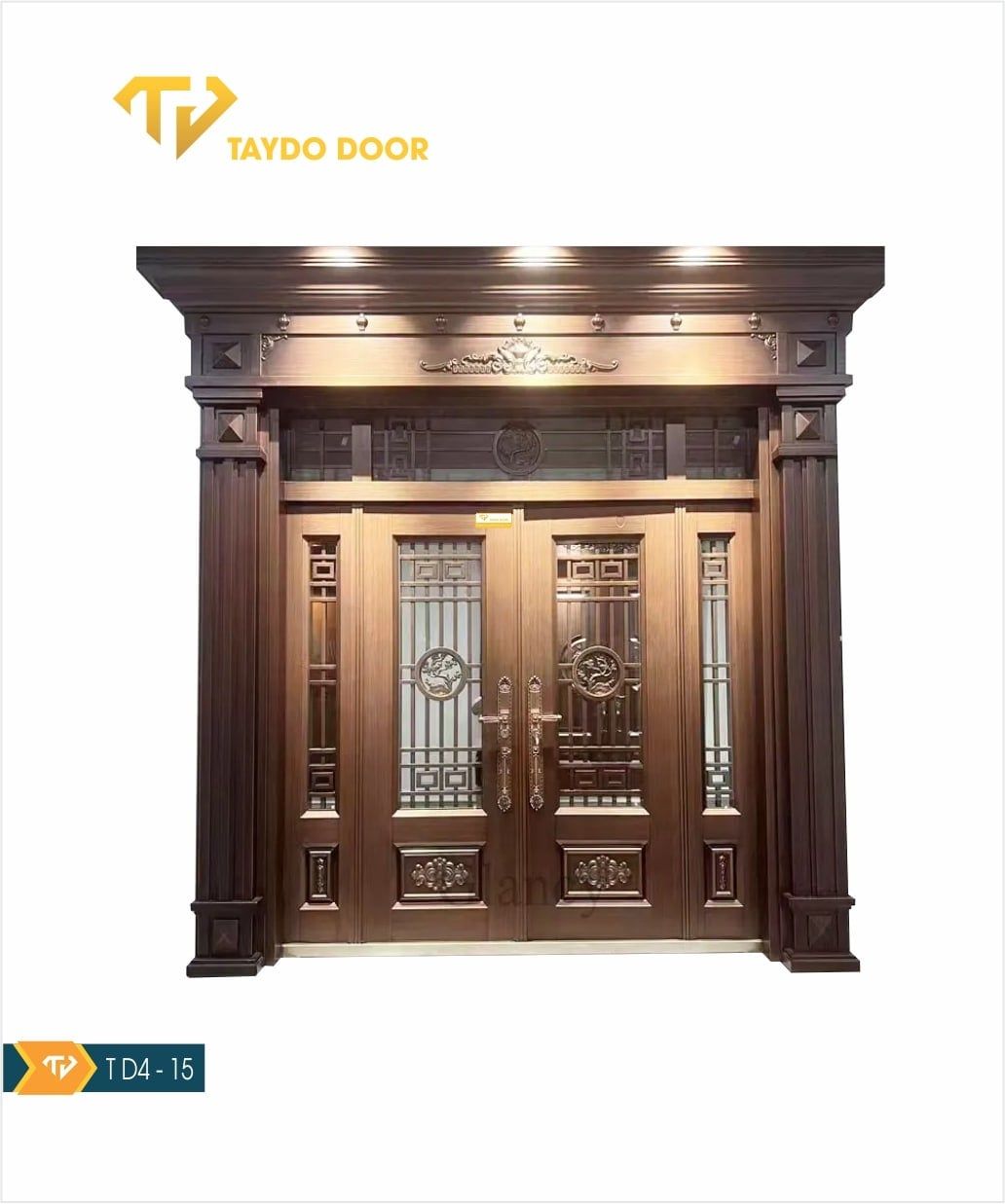  Cửa thép biệt thự cánh kính TD4-15 