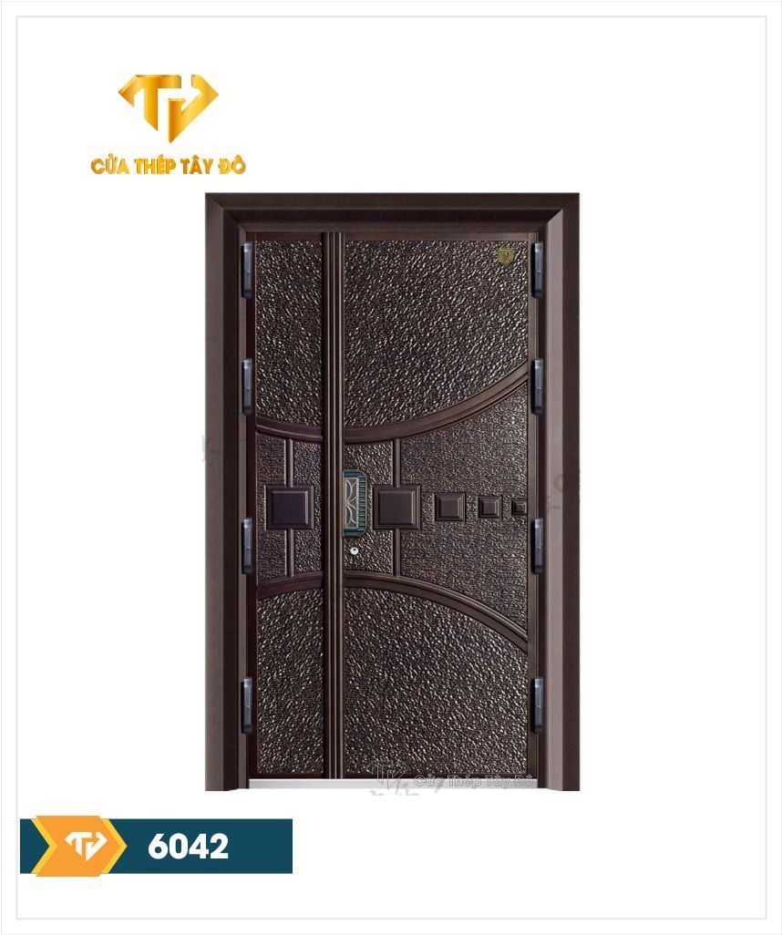  Mẫu cửa 2 cánh lệch 6042 