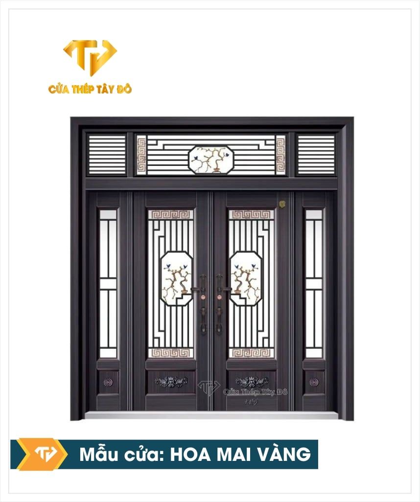  Cửa Thép Cánh Kính HOA MAI VÀNG 