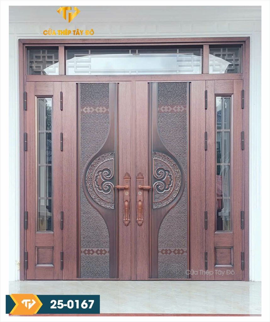  Mẫu cửa “TRĂNG VÀNG” Kết hợp cánh kính 