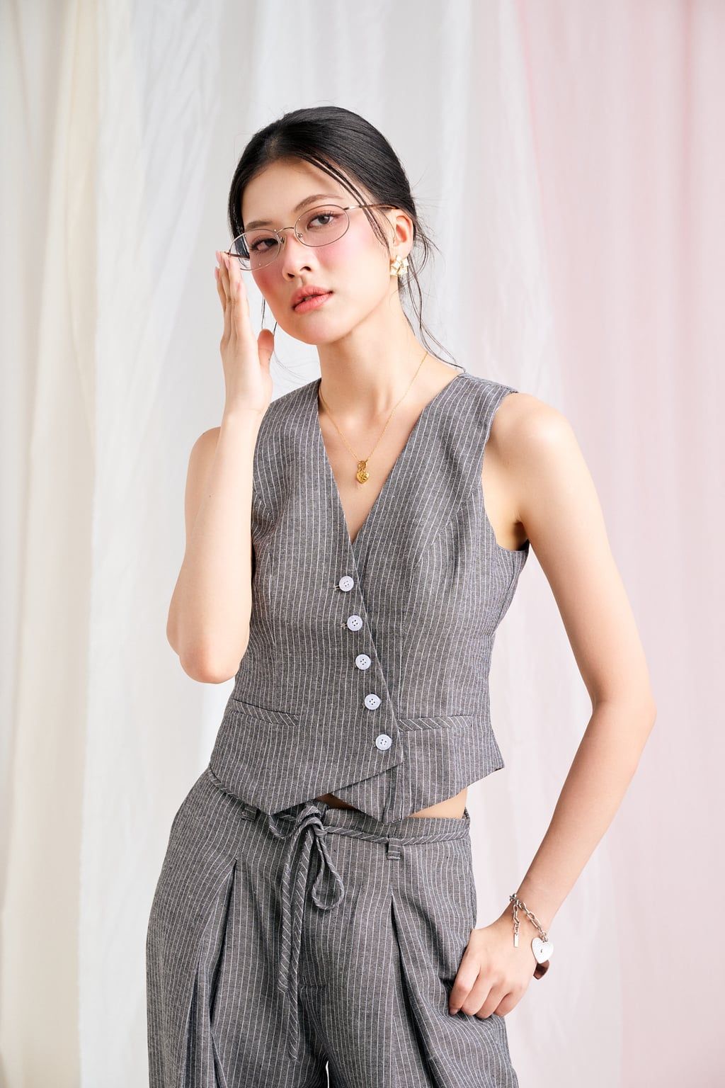 MELLOW STRIPE VEST - GRAY – Anniegals