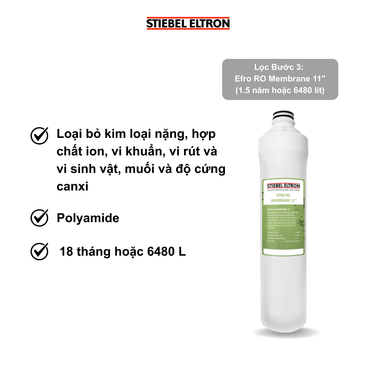  Bộ 4 lõi lọc thay thế GLACIER – Chính hãng, dễ thay thế STIEBEL ELTRON 