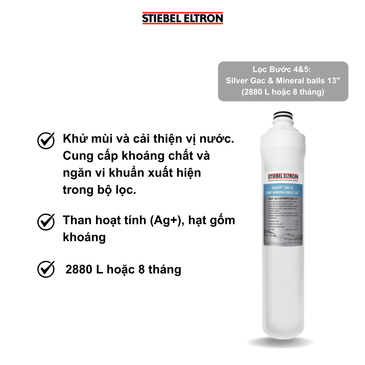  Lõi lọc thay thế STREAM 5S - Chính hãng, dễ thay thế STIEBEL ELTRON 