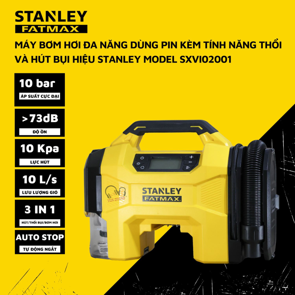 Máy hút thổi bụi, bơm hơi Stanley SXVI02001