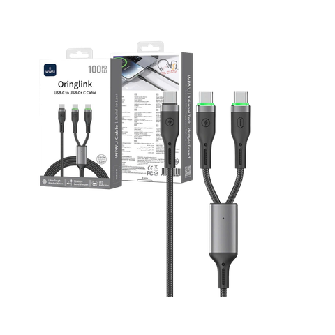 Cáp WiWU Wi-C071 USB-C sang USB-C kép 100W 20V 5A