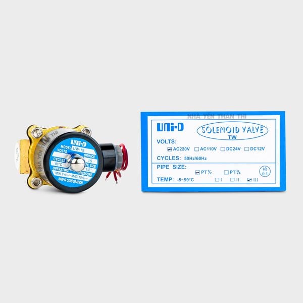 Van điện từ 21mm đóng mở nước bằng điện AC-220V