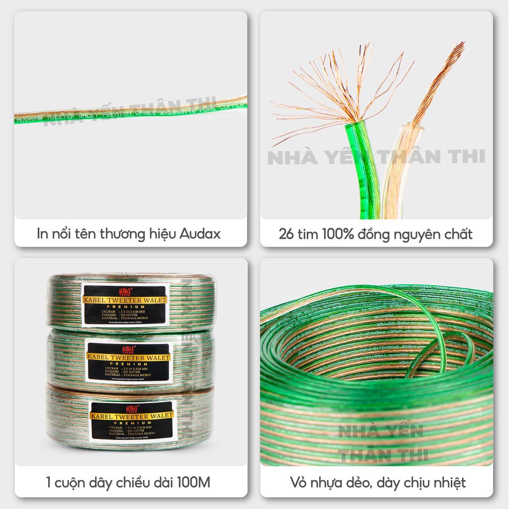 Dây loa tín hiệu AUDAX Kabel Premiun Green New