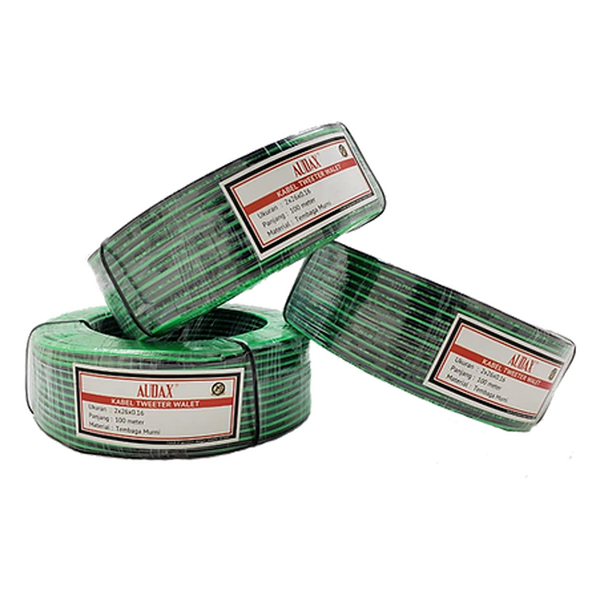Dây loa tín hiệu AUDAX  Kabel 26 tim - 100m  (xanh lá - đen, thùng 4 cuộn)