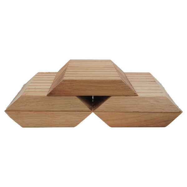 Góc gỗ cắt Dark Meranti dùng cho nhà yến (14.8 x 10.5 x 2 cm)