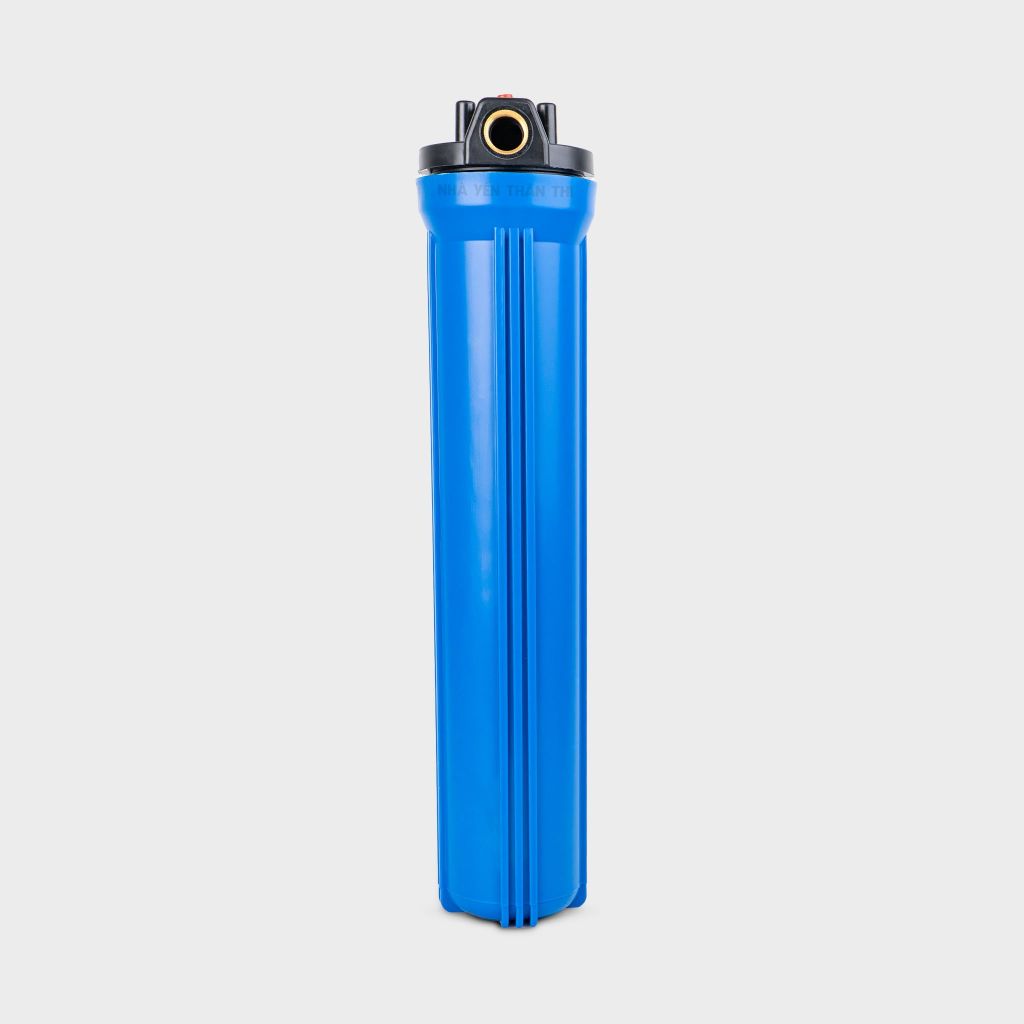 Ly lọc nước nhựa xanh ren trong đồng 27mm + lõi lọc nước 20 IN + Bass treo