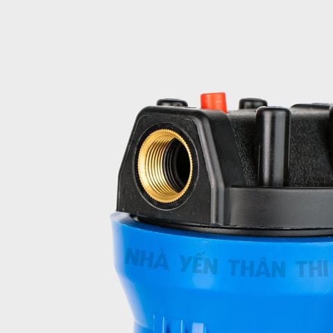Ly lọc nước nhựa xanh ren trong đồng 27mm + lõi lọc nước 20 IN + Bass treo
