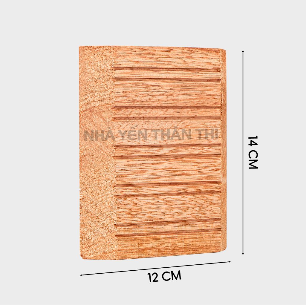 Góc gỗ cắt Dark Meranti dùng cho nhà yến (14.8 x 10.5 x 2 cm)
